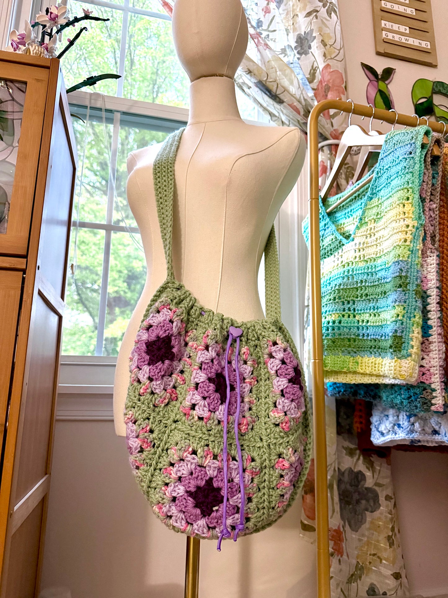 Granny Square Hobo Purse