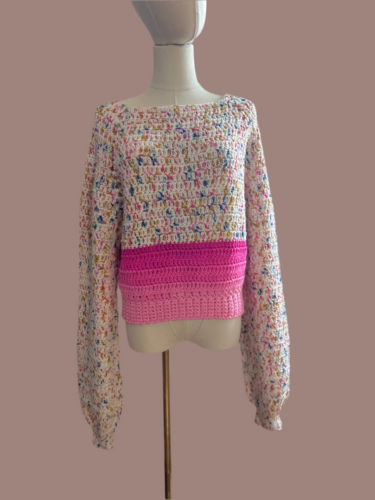 Birthday Cake Crop Sweater