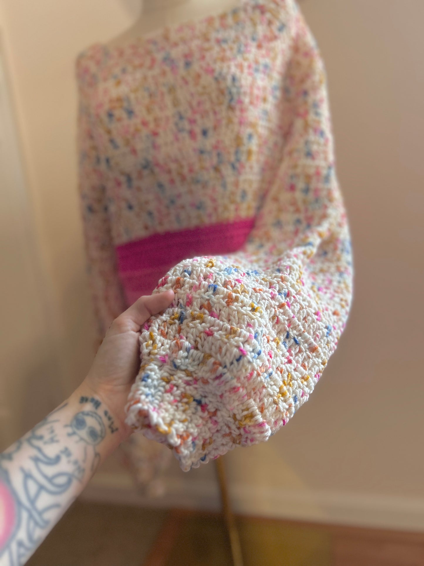 Birthday Cake Crop Sweater