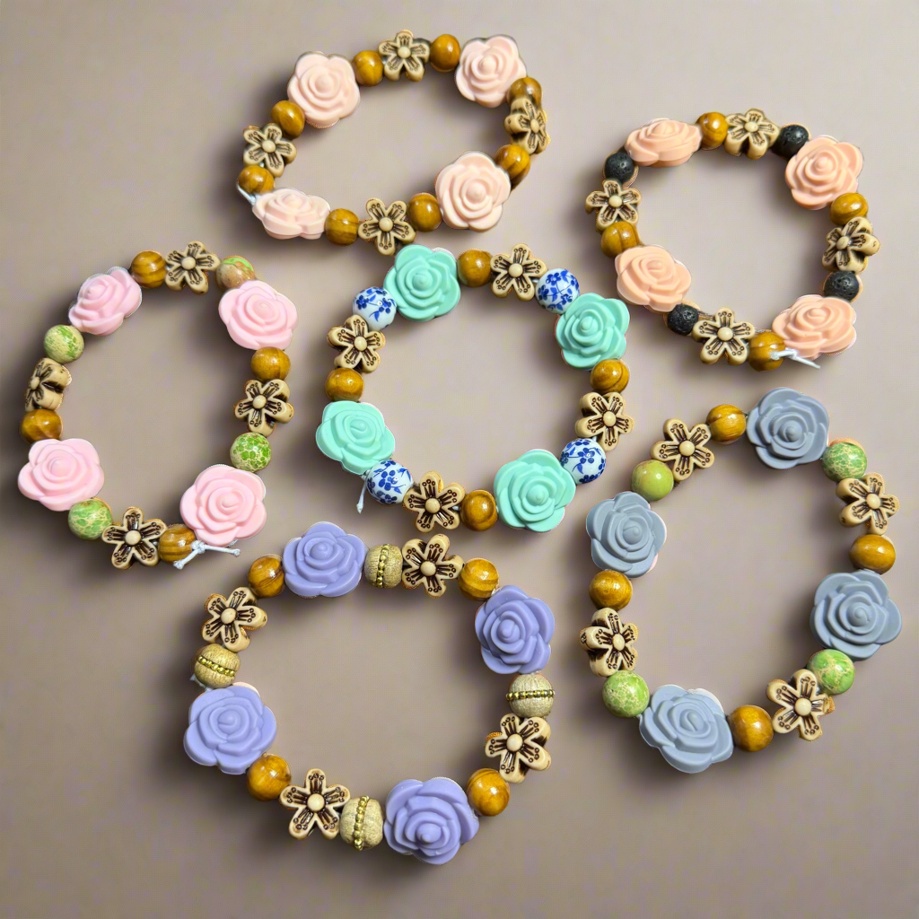 Silicon Flower Stretch Bracelets