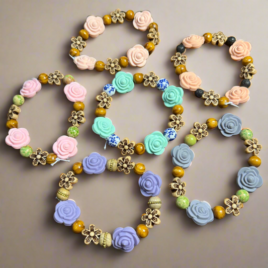 Silicon Flower Stretch Bracelets