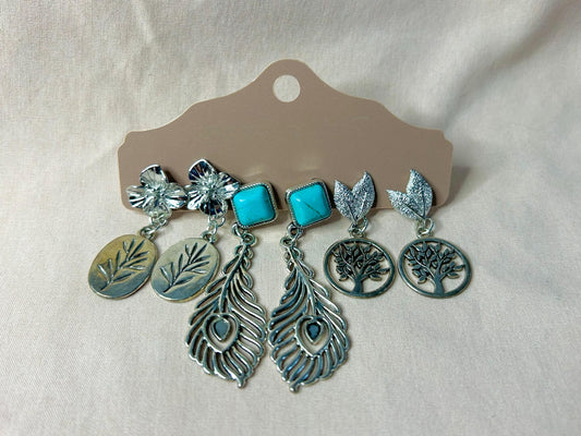 Turquoise Nature Earrings Set