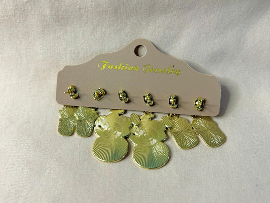 Teal Houseplant Dangle Earrings Set