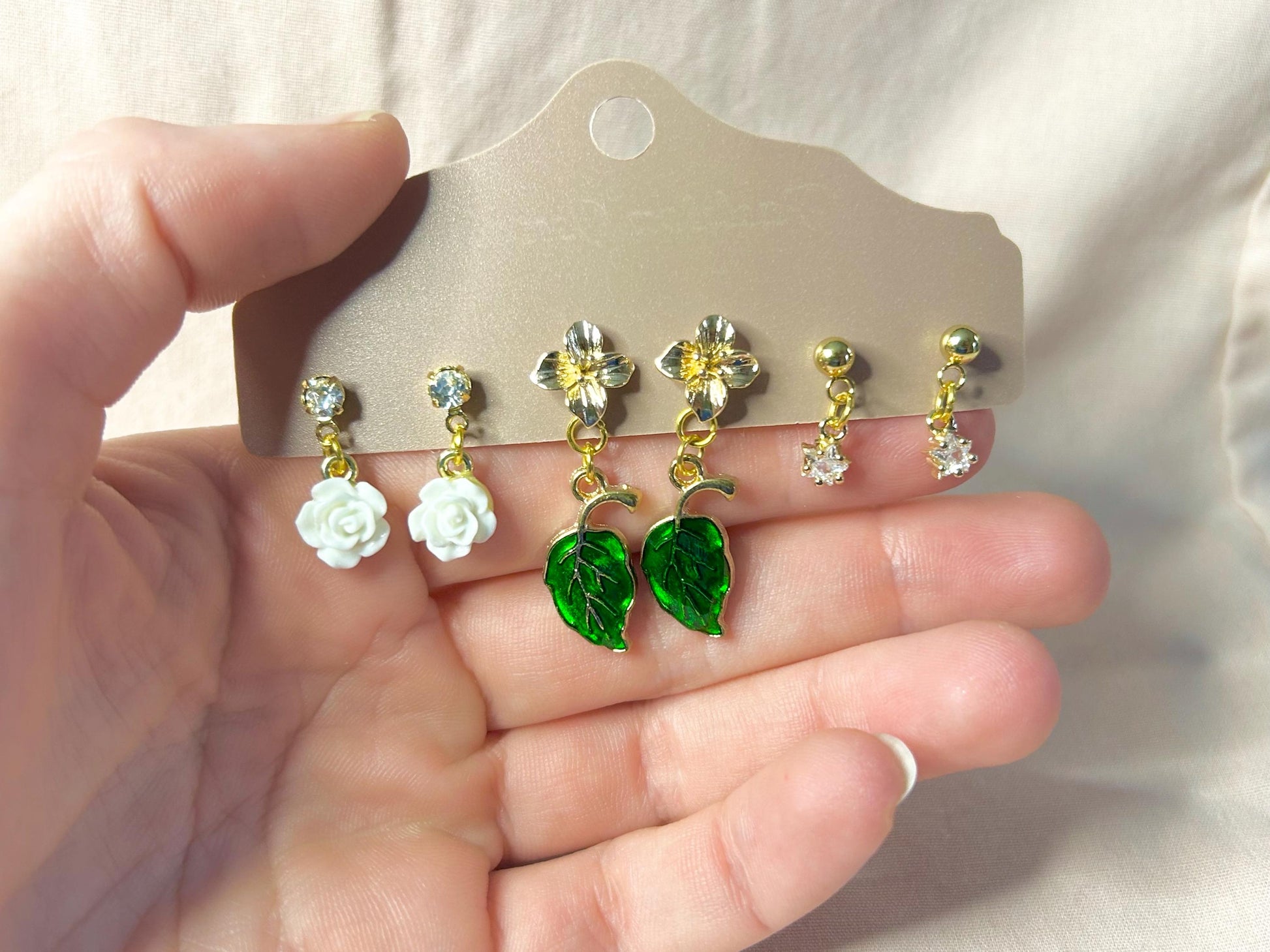 Spring Floral Dangle Earring Sets