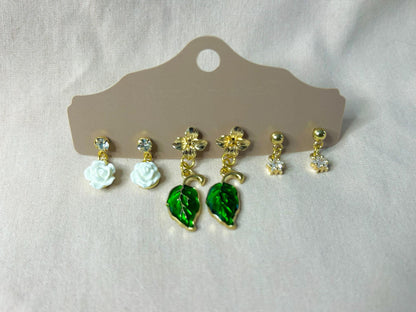 Spring Floral Dangle Earring Sets
