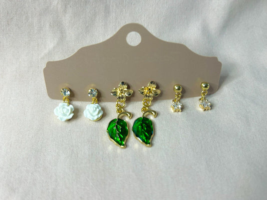 Spring Floral Dangle Earring Sets