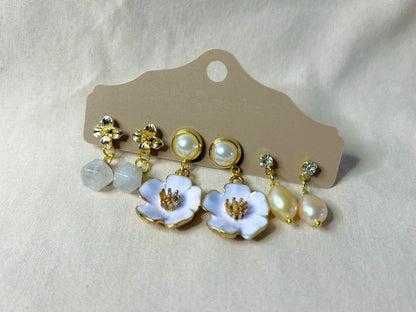 Vintage Style Flower Dangle Earrings Set