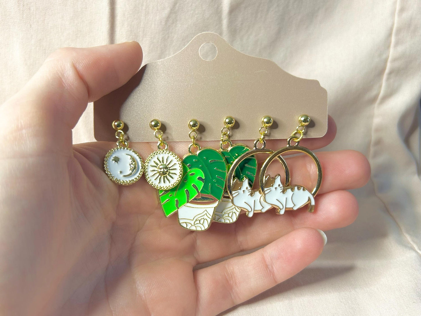 Whimsy Cat Lady Earring Set