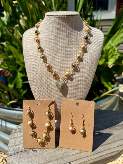 Heart Pendant Jewelry Set
