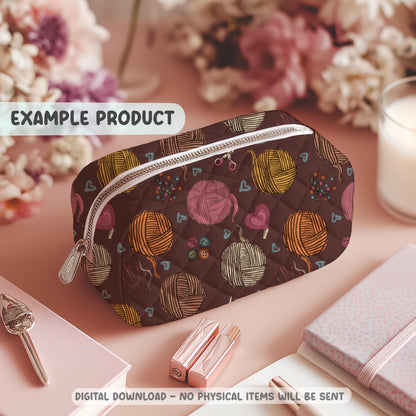 Yarnspiration Dark Pink Seamless Pattern PNG File