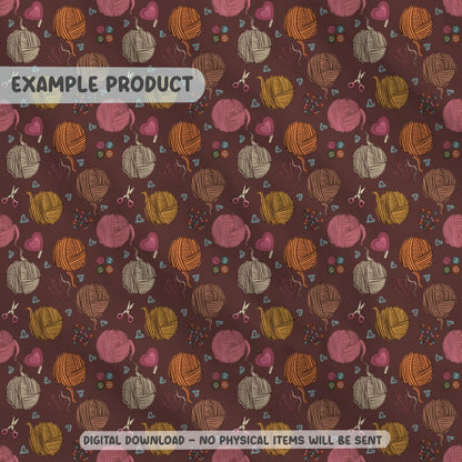 Yarnspiration Dark Pink Seamless Pattern PNG File