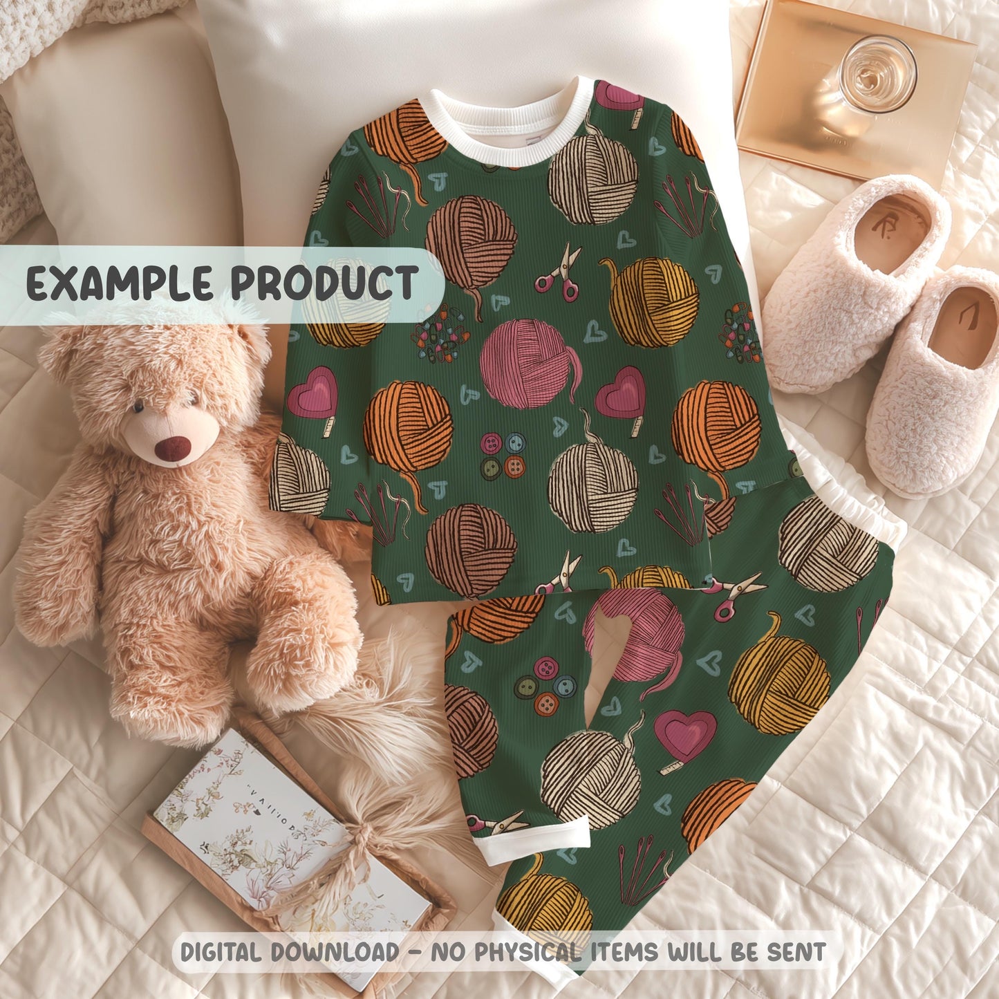 Yarnspiration Green Seamless Pattern PNG File